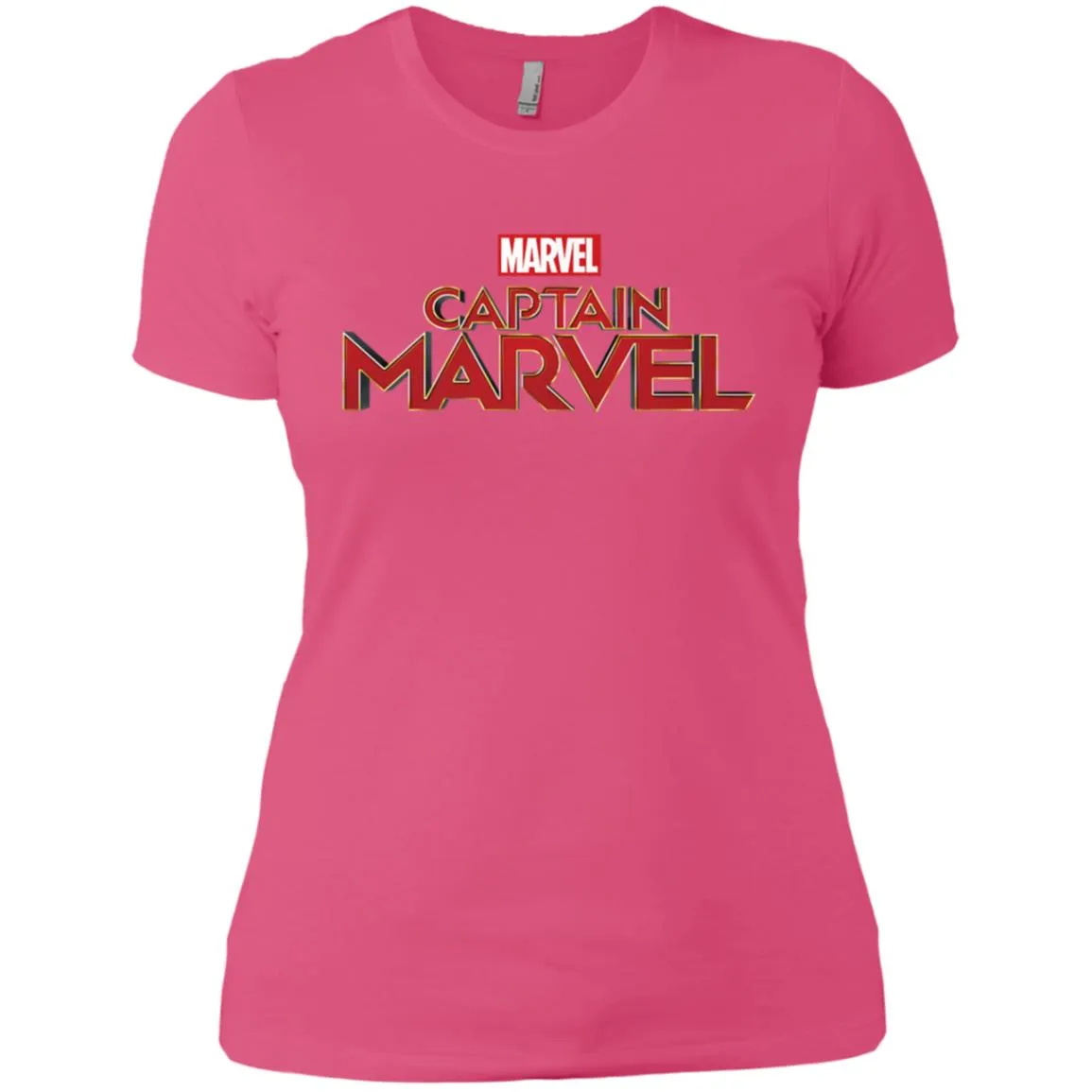 Marvel Captain Marvel Movie Logo Red Women Cotton T-Shirt