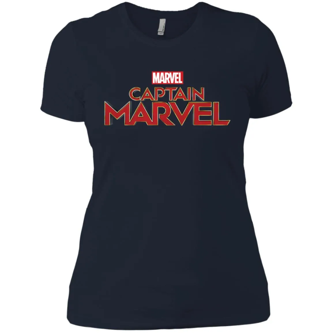 Marvel Captain Marvel Movie Logo Red Women Cotton T-Shirt