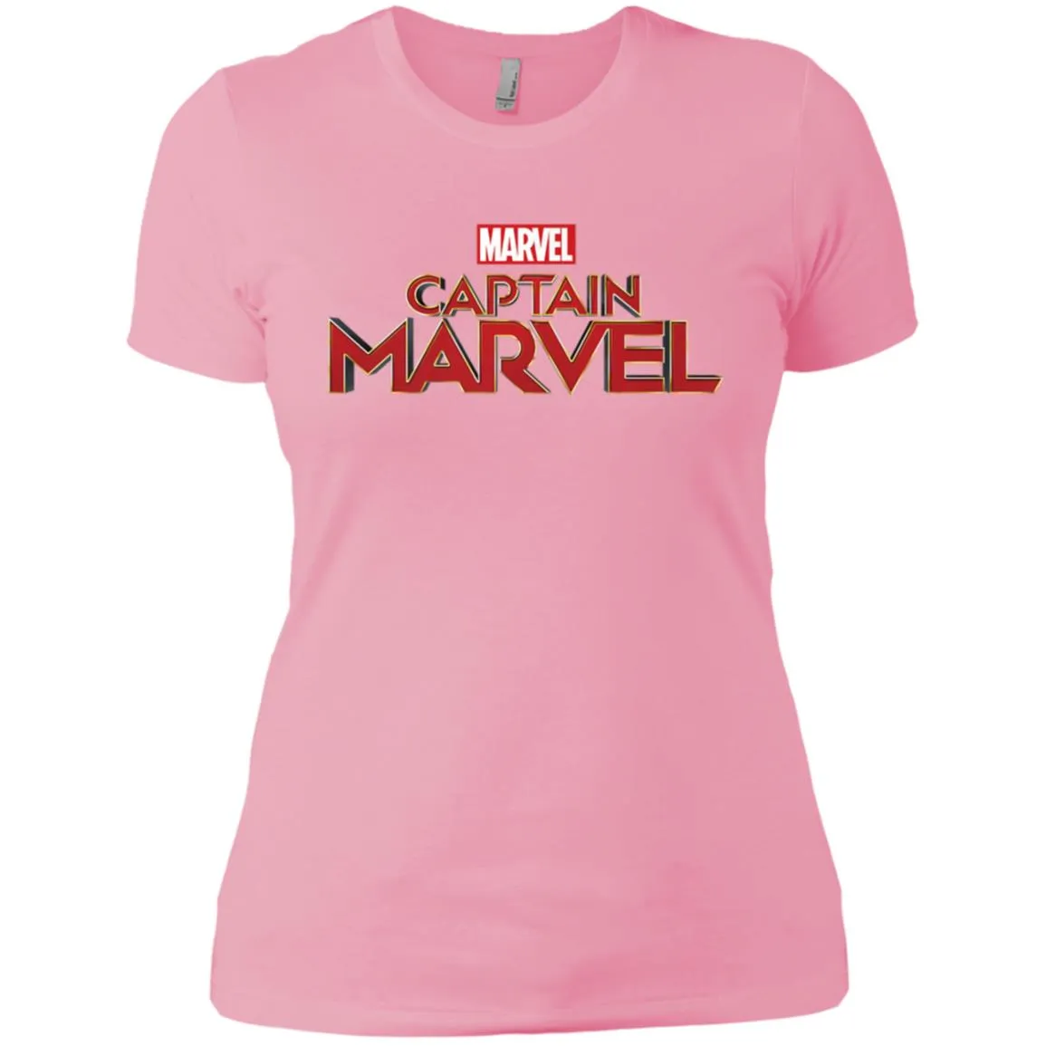 Marvel Captain Marvel Movie Logo Red Women Cotton T-Shirt