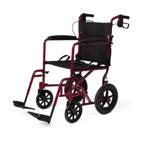 Medline Basic Aluminum Transport Chair with 12" Wheels