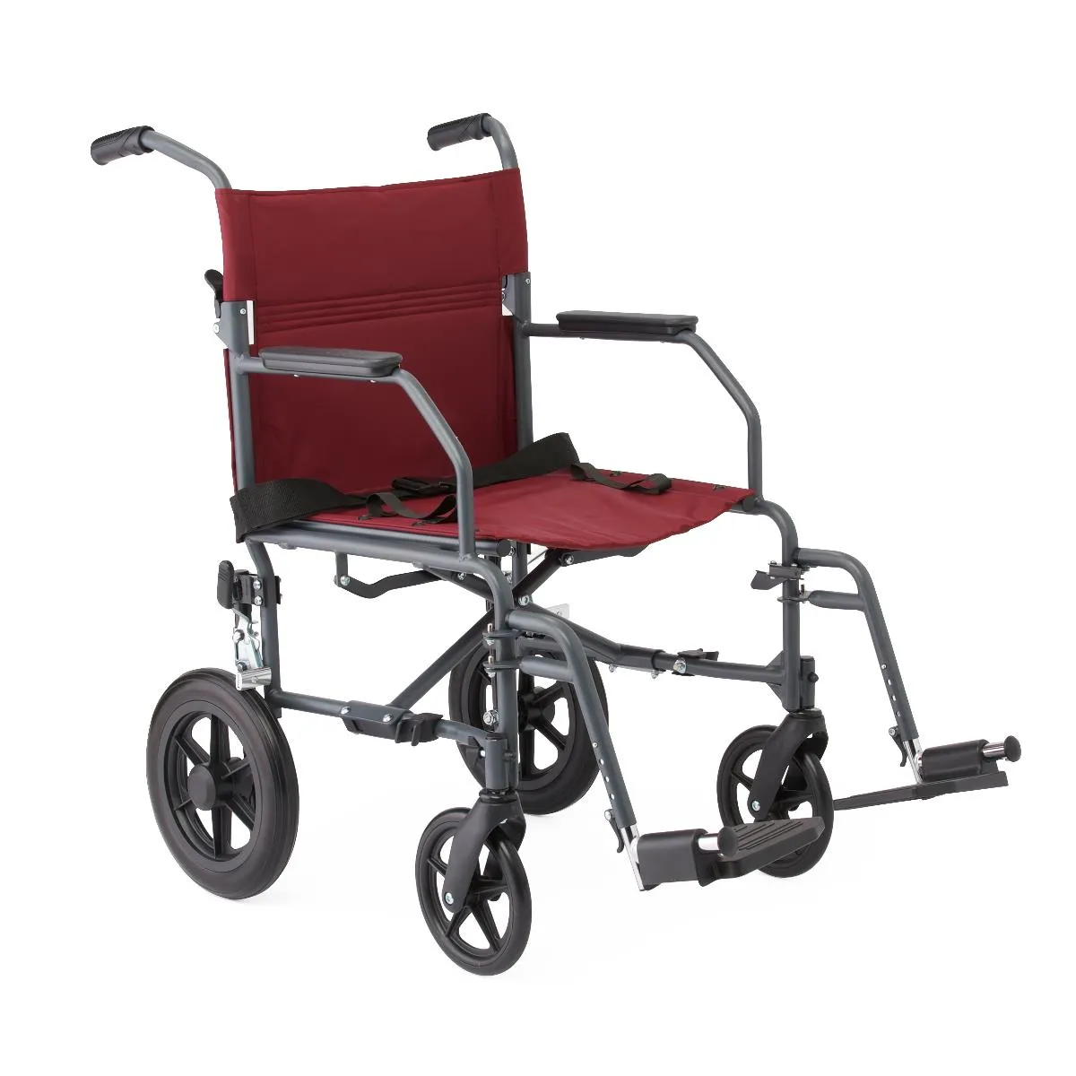 Medline Basic Aluminum Transport Chair with 12" Wheels