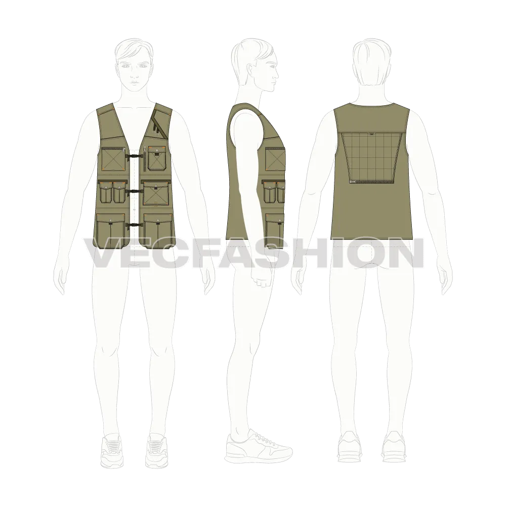 Mens Army Vest