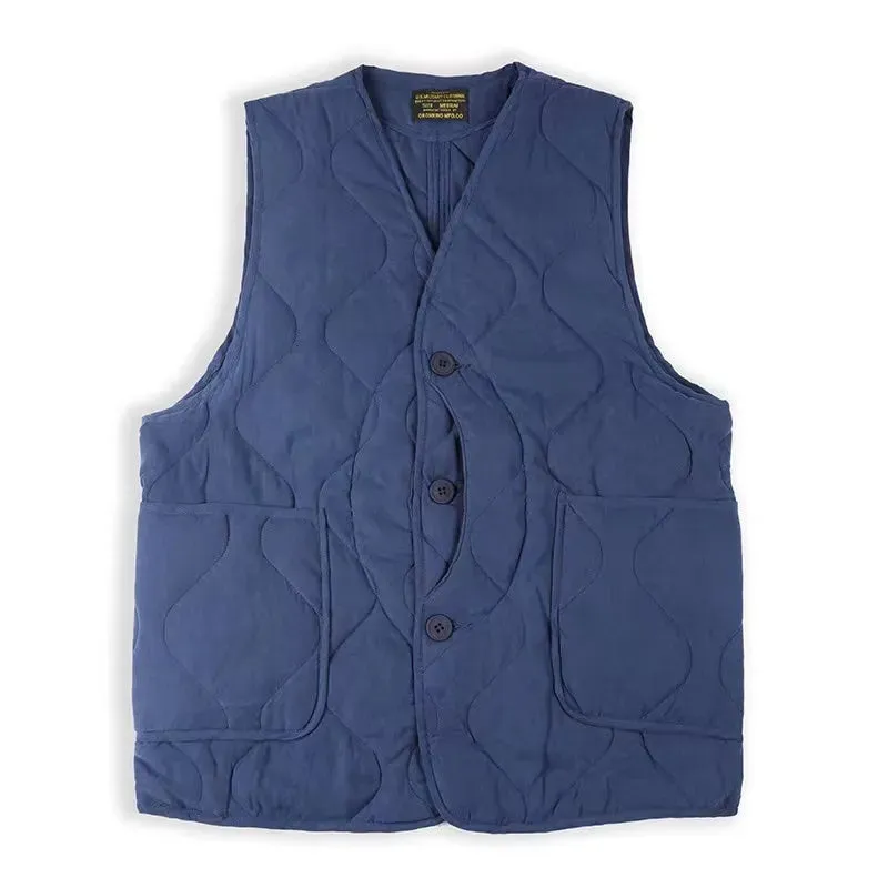 Multi-pocket Quilted Vest for Men - Sleeveless Military Style - Vintage Windproof