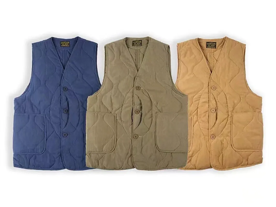 Multi-pocket Quilted Vest for Men - Sleeveless Military Style - Vintage Windproof