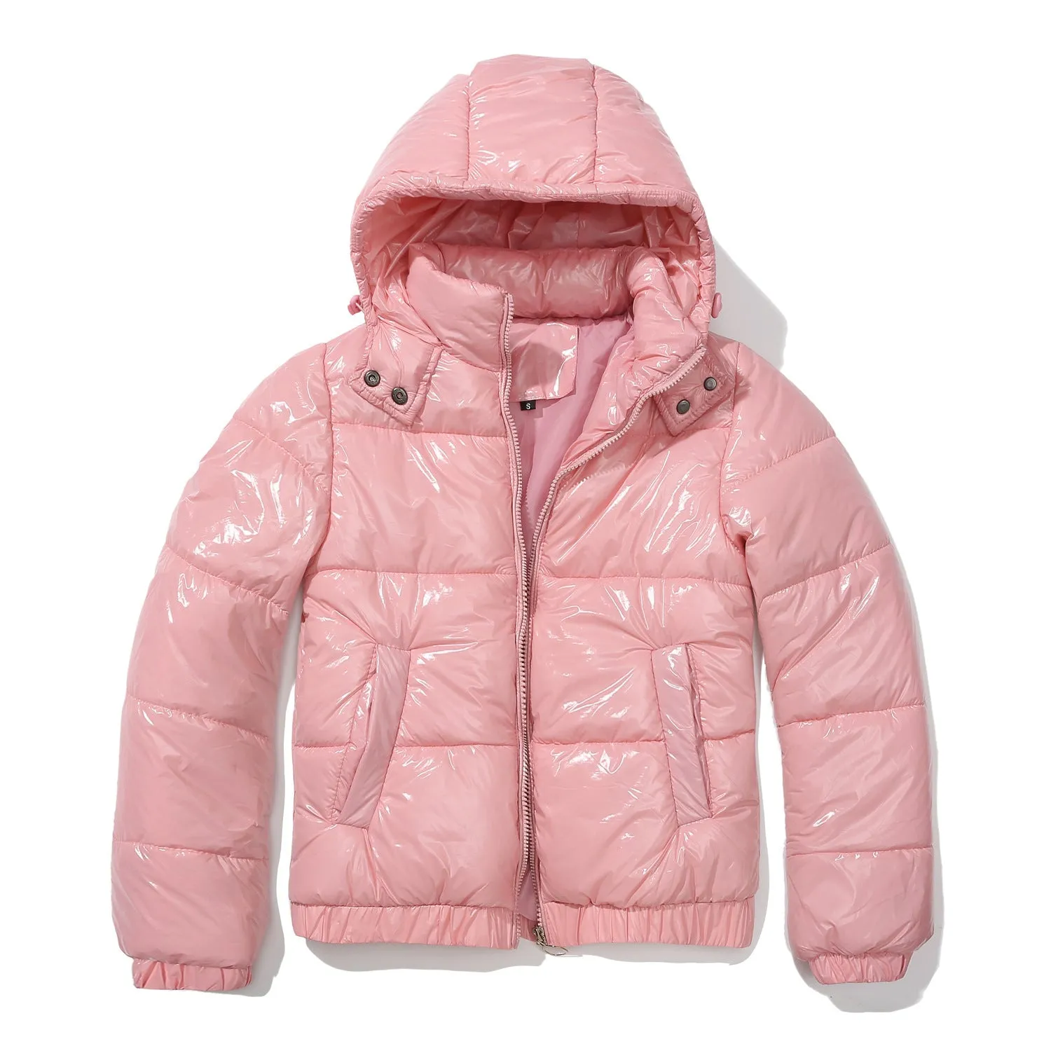 New Fall Winter Hooded Film Splash Proof Jacket Long-sleeved Cotton-padded Coat for Women