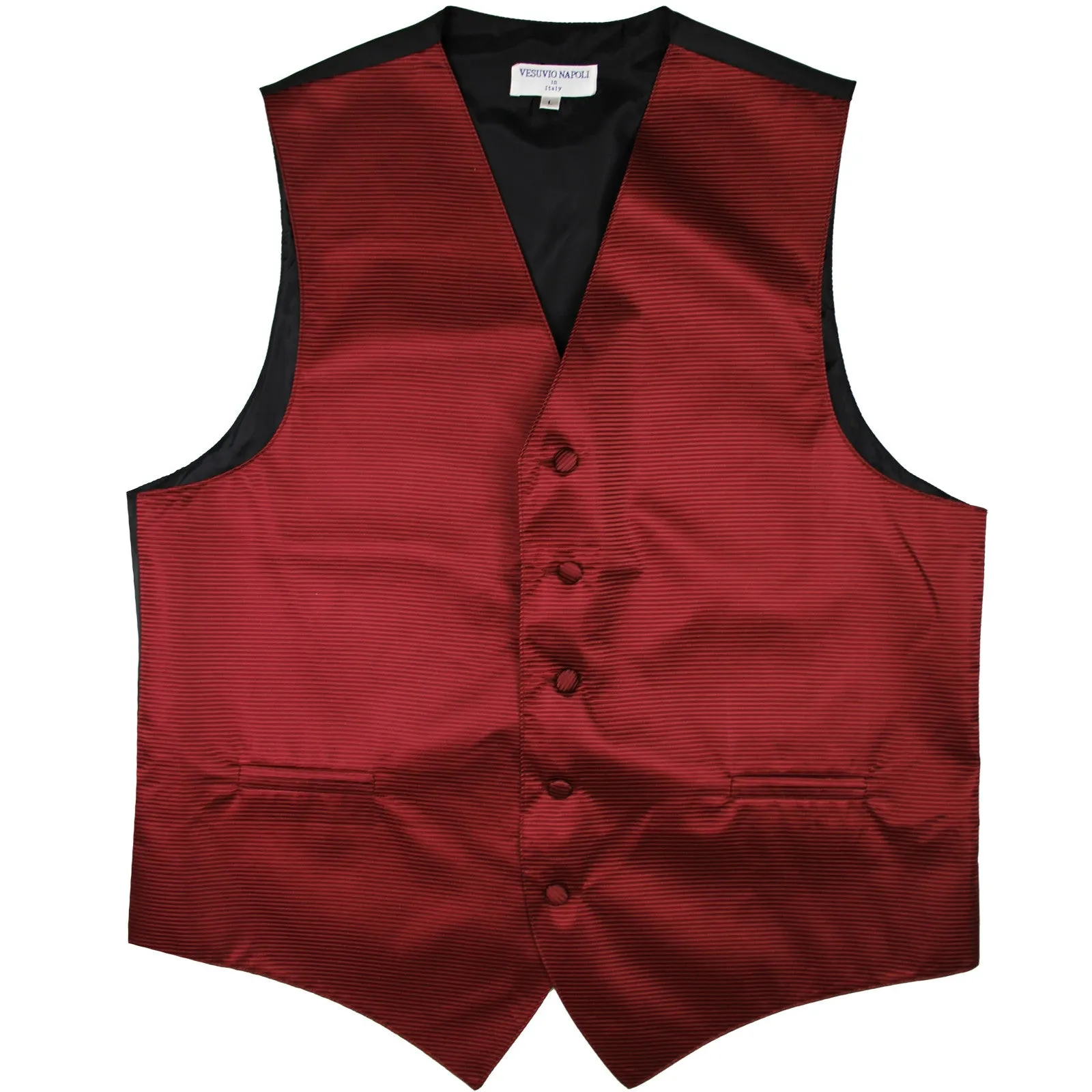 New formal men's tuxedo vest waistcoat only striped pattern prom wedding burgundy