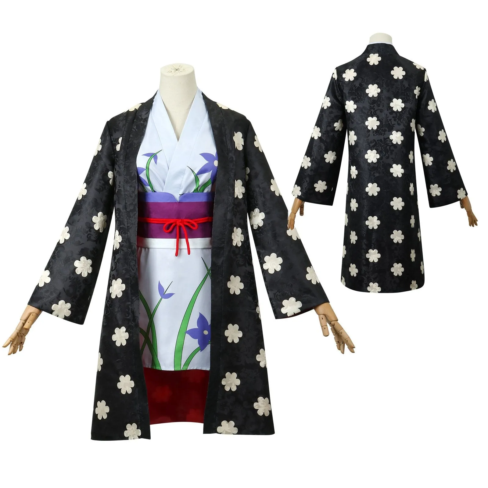 One Piece Nico Robin Japanese Anime Kimono Robe Fancy cosplay Costumes