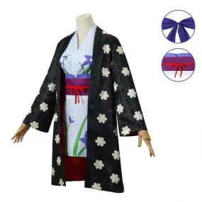 One Piece Nico Robin Japanese Anime Kimono Robe Fancy cosplay Costumes