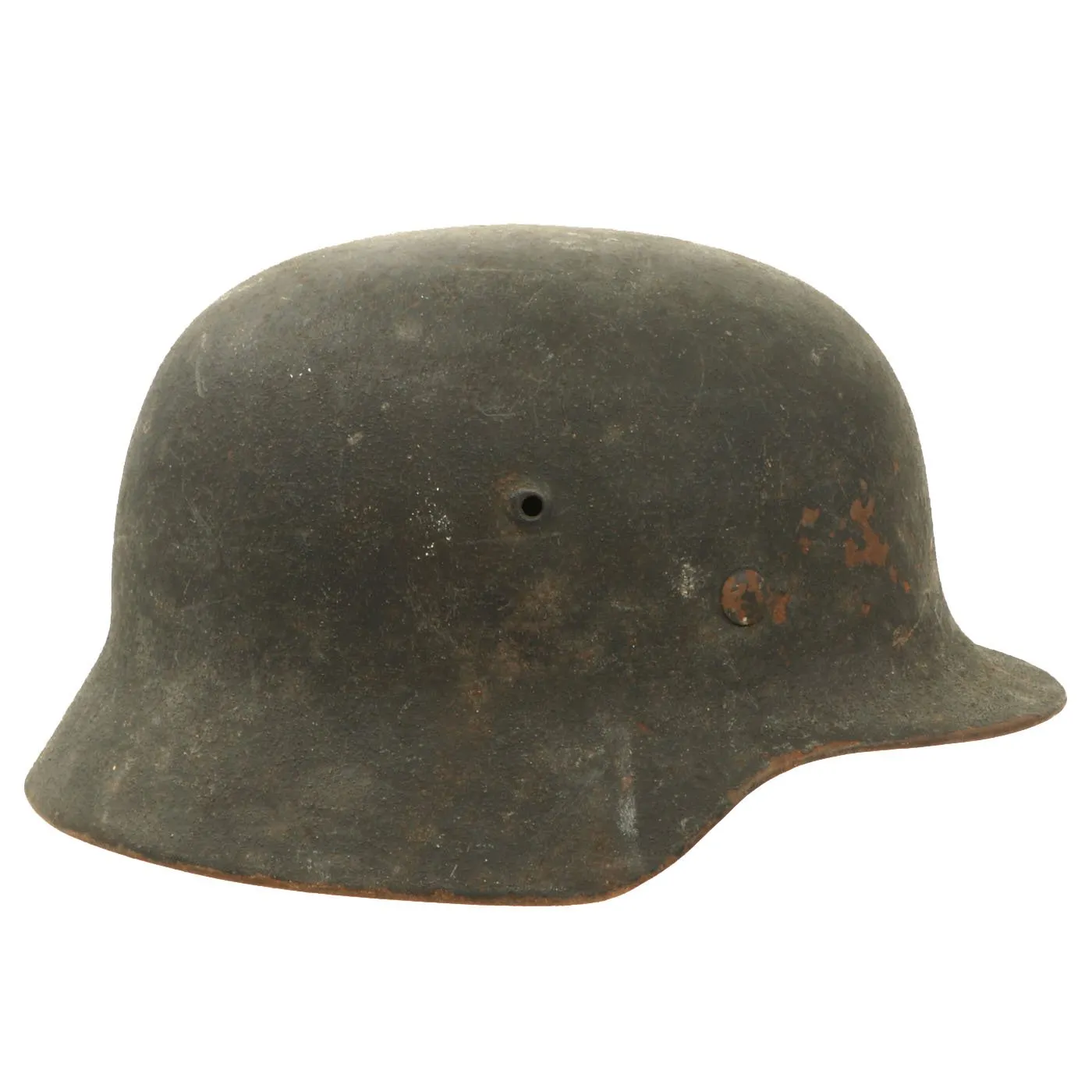 Original German WWII Service Worn M40 Single Decal Luftwaffe Helmet with Textured Paint - SE66