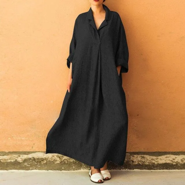 Oversized Maxi Shirt Dress