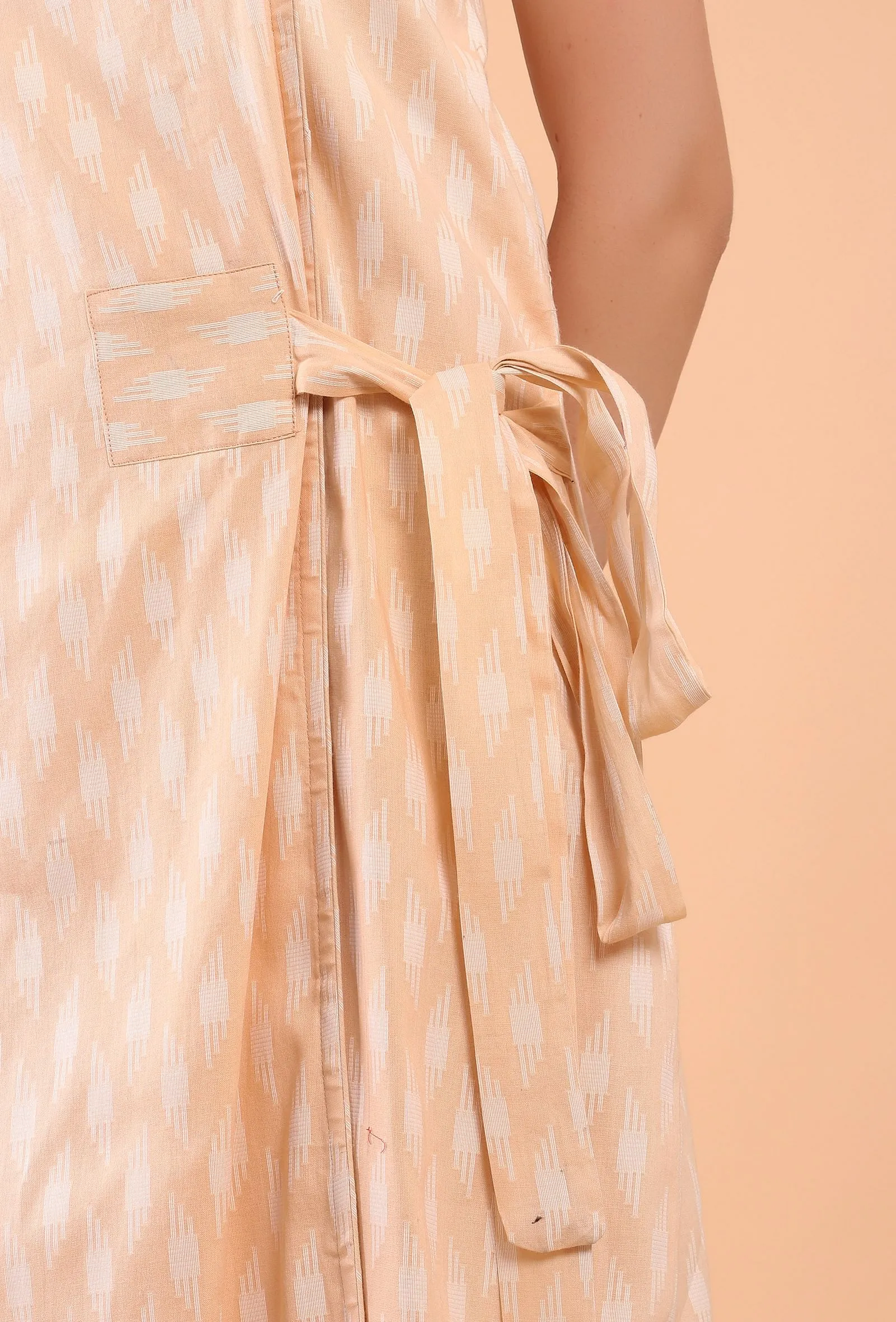 Peach Cotton Wrap Dress