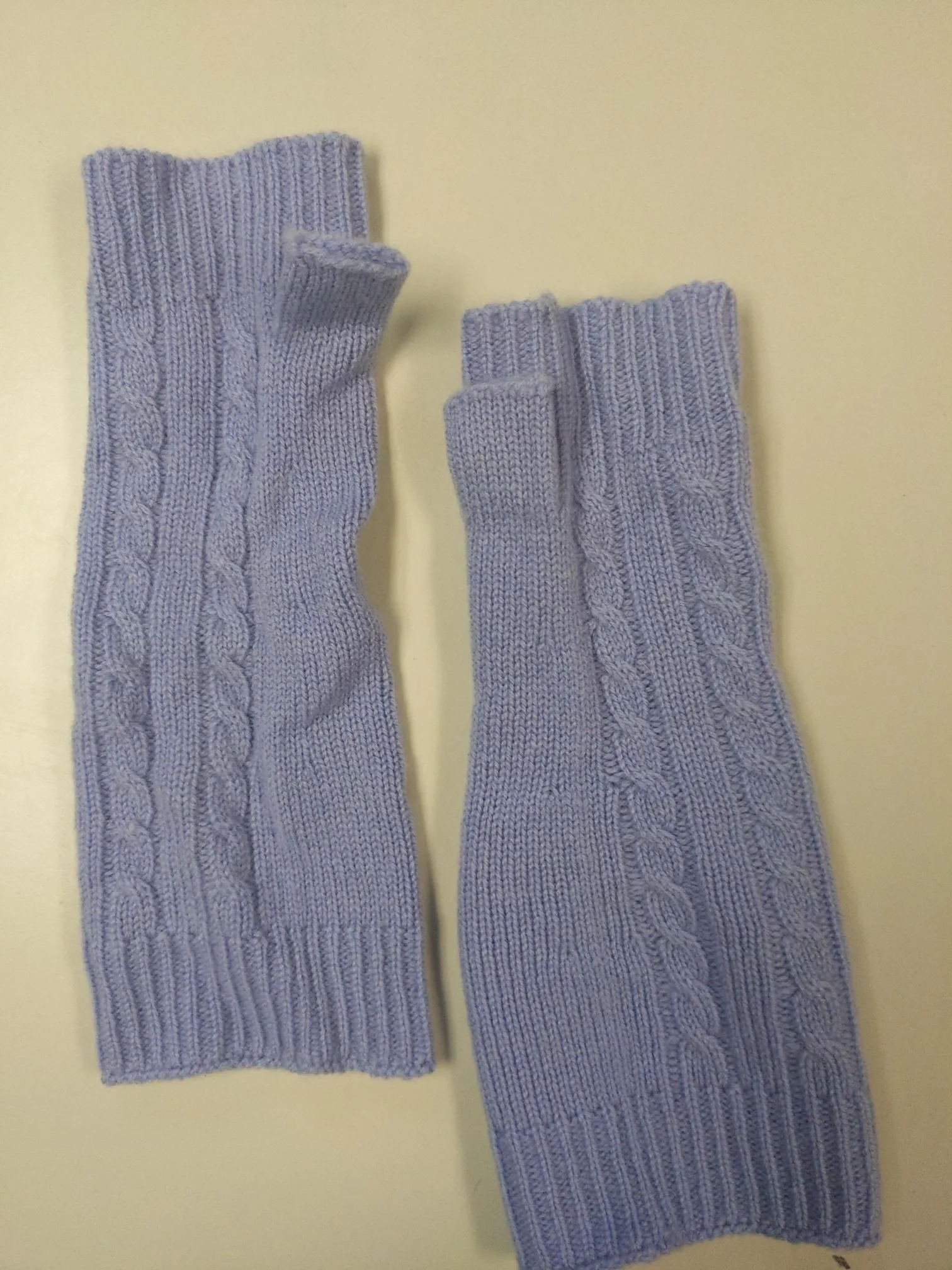 Periwinkle knitted arm warmers