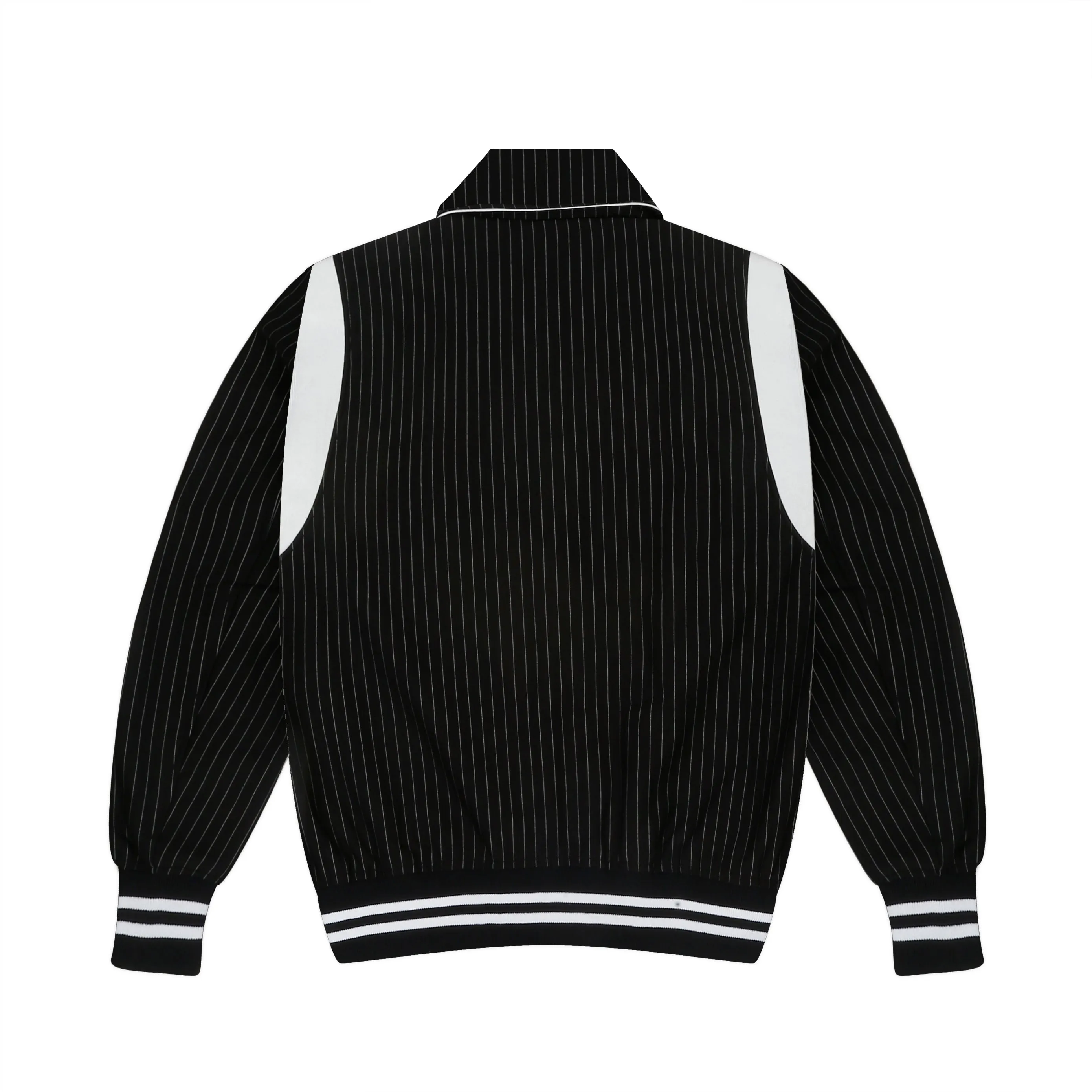 PINSTRIPE SUITING BOMBER JACKET