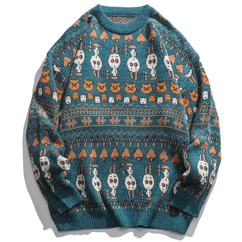 PopFlying Vintage Sweater Knitting Jacquard