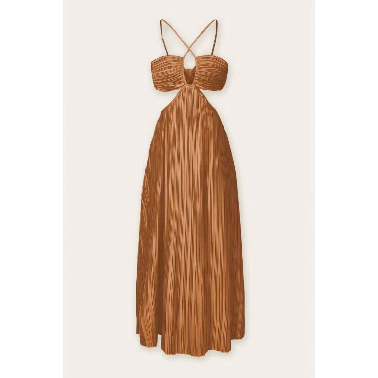 Pretty Pleats Cutout Midi Dress