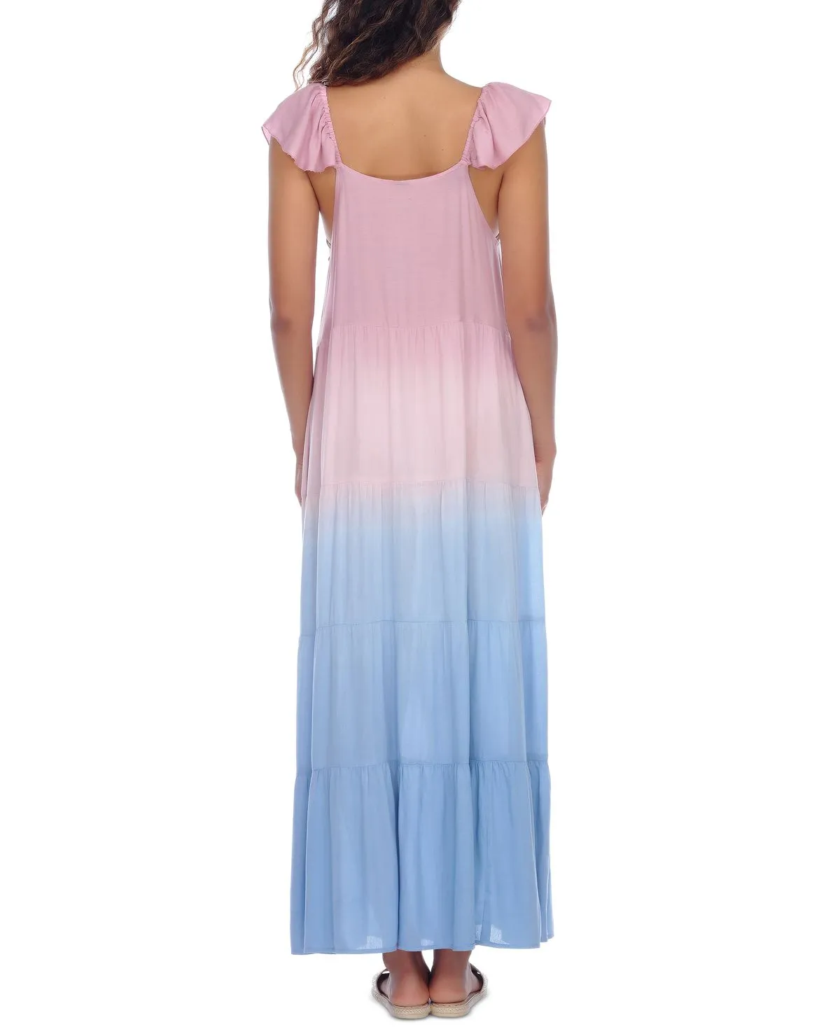 Raviya Women's Ombre Maxi Coverup Dress Swimsuit Pink Size Large