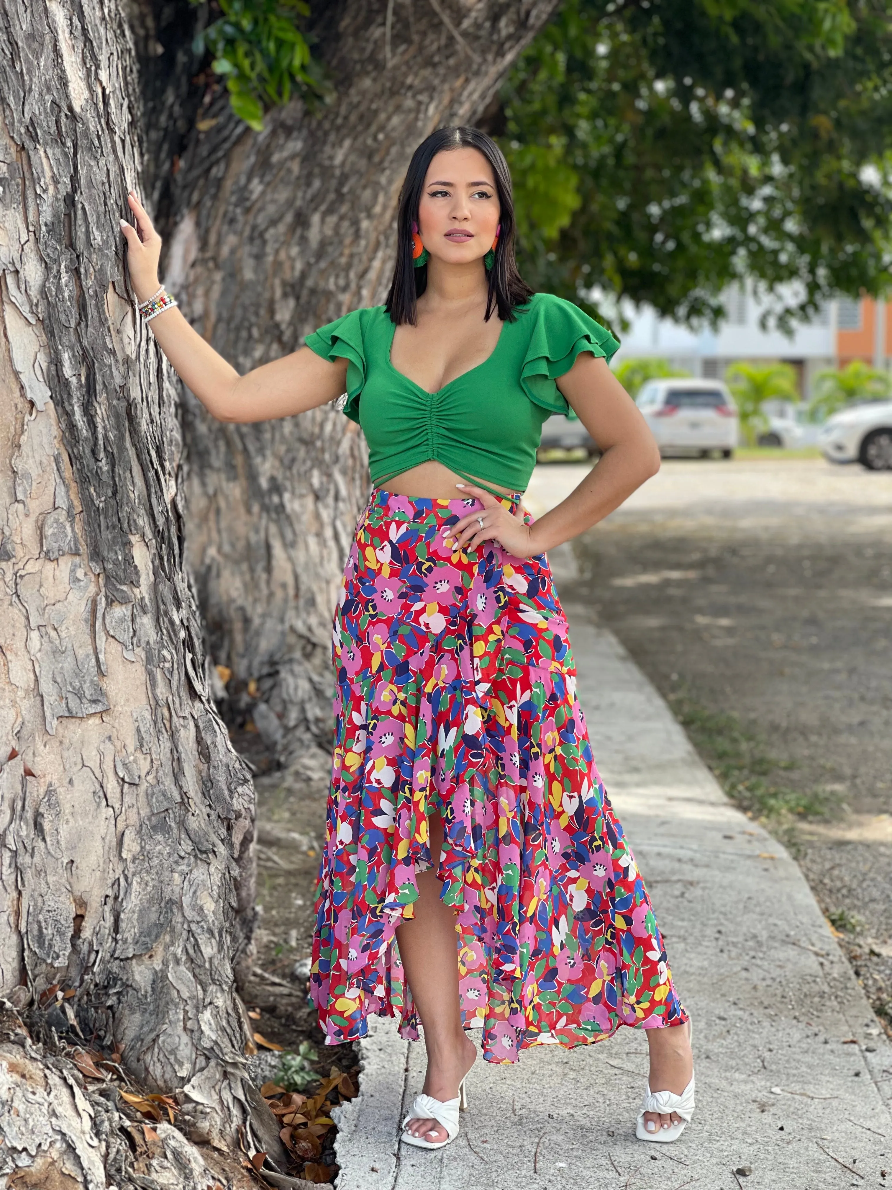 Red Flowers Skirt