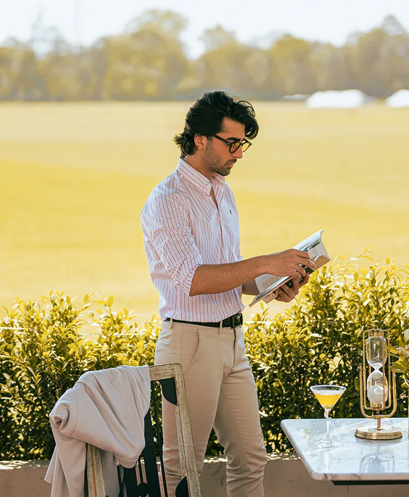 Red White Stripe Shirt (Slim / Modern Fit)