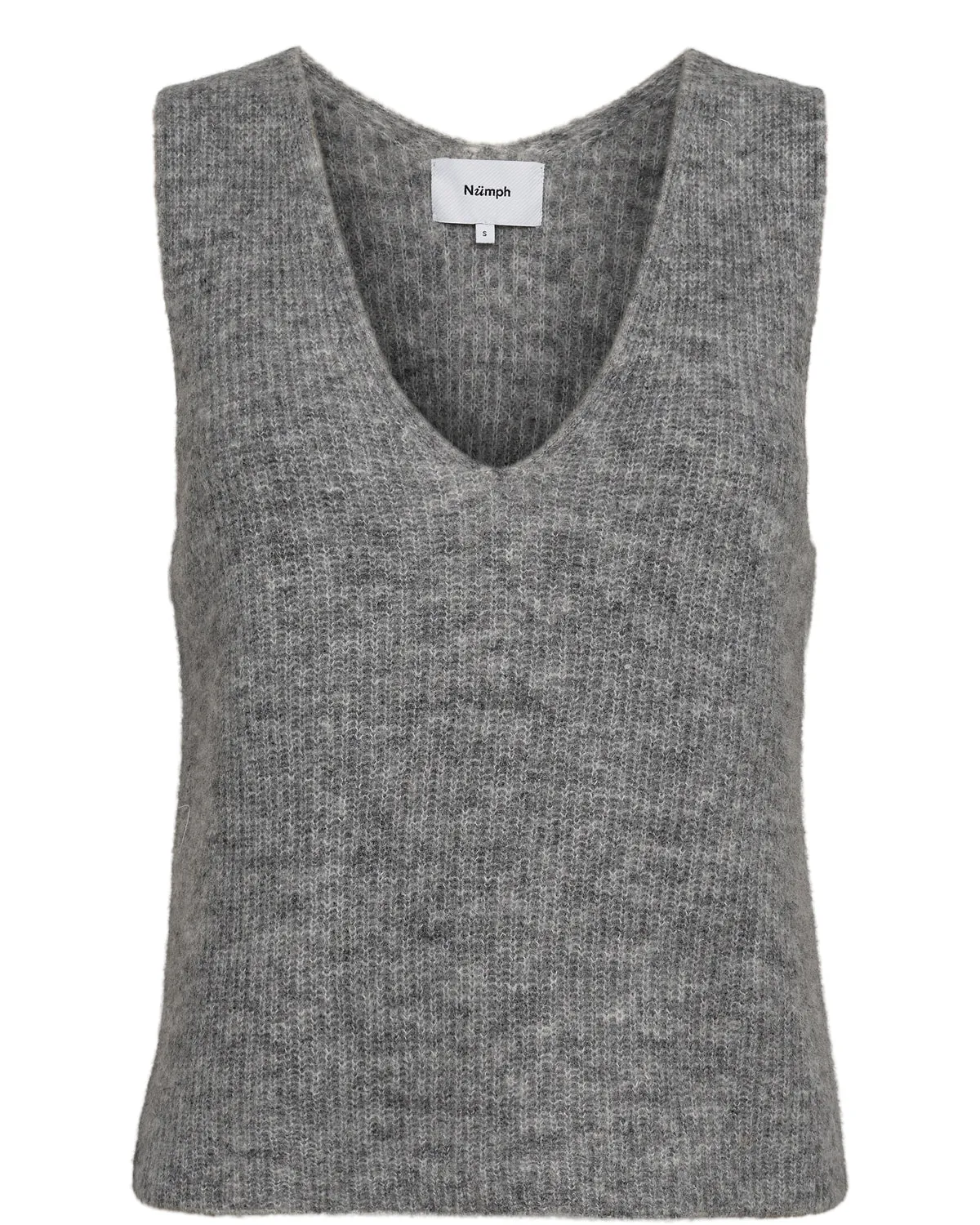 Riette Rib Vest Medium Grey Melange