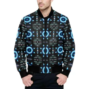 Rising Star Wolf Moon Unisex Heavy Bomber Jacket with Quilted Lining