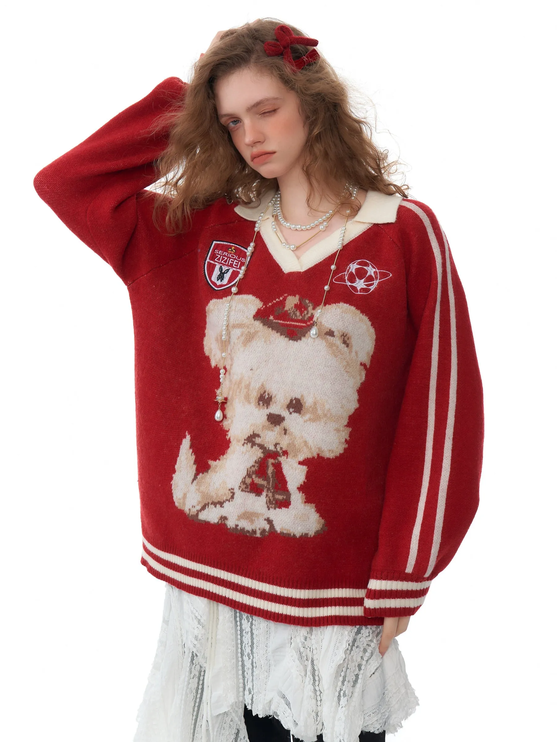 Royal Puppy Varsity Sweater