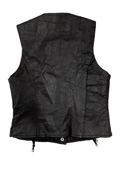 [S] Vintage Leather Lace-Up Vest