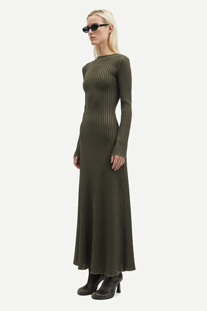 Sacrane Maxi Dress - Green Rib