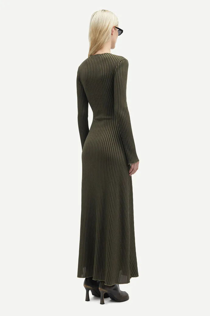 Sacrane Maxi Dress - Green Rib