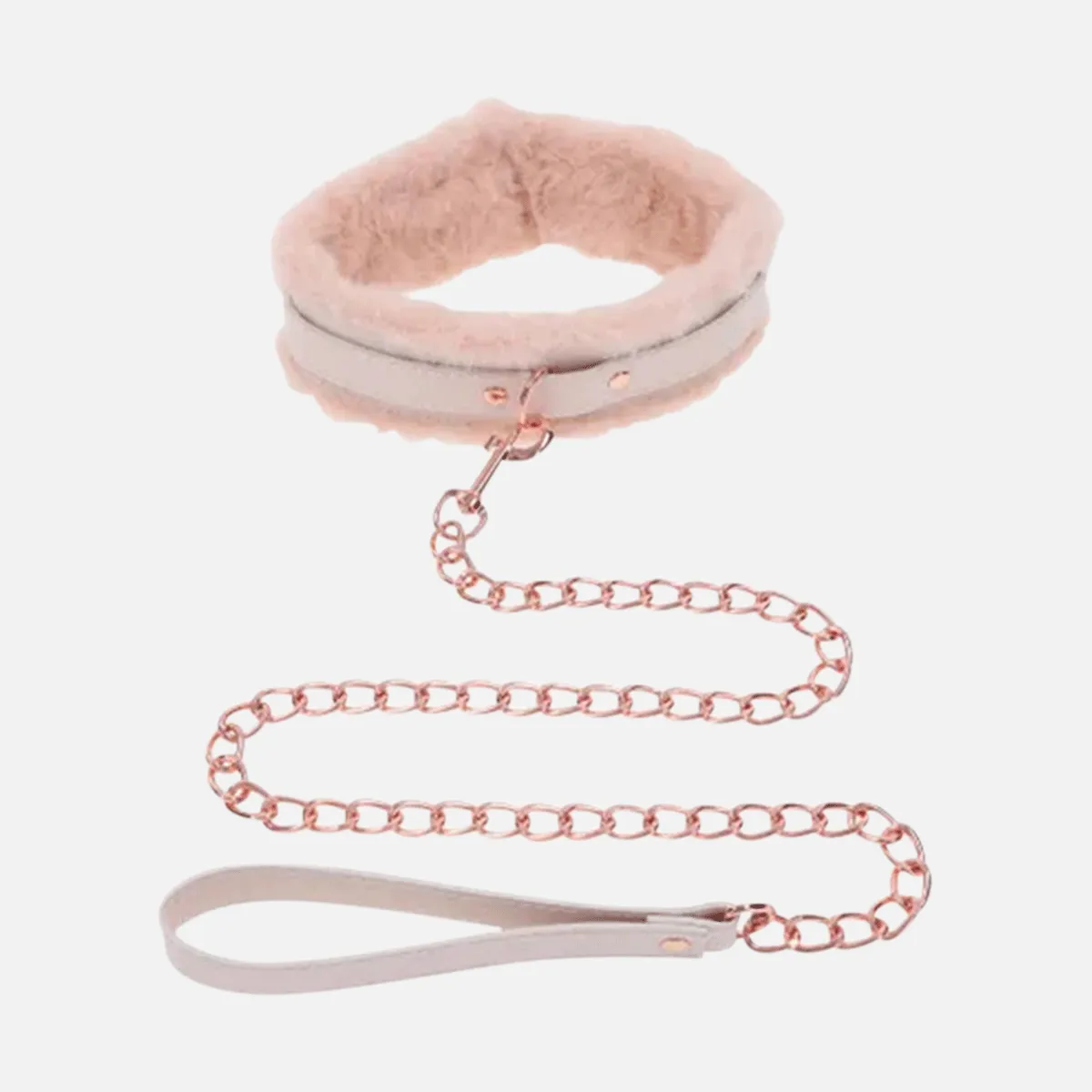 S&M Peaches n CreaMe Fur Collar & Leash