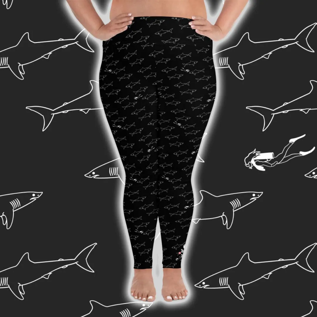 Shark Divers Plus Size Leggings