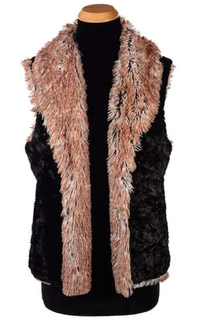 Shawl Collar Vest - Cuddly Faux Fur with Red Fox