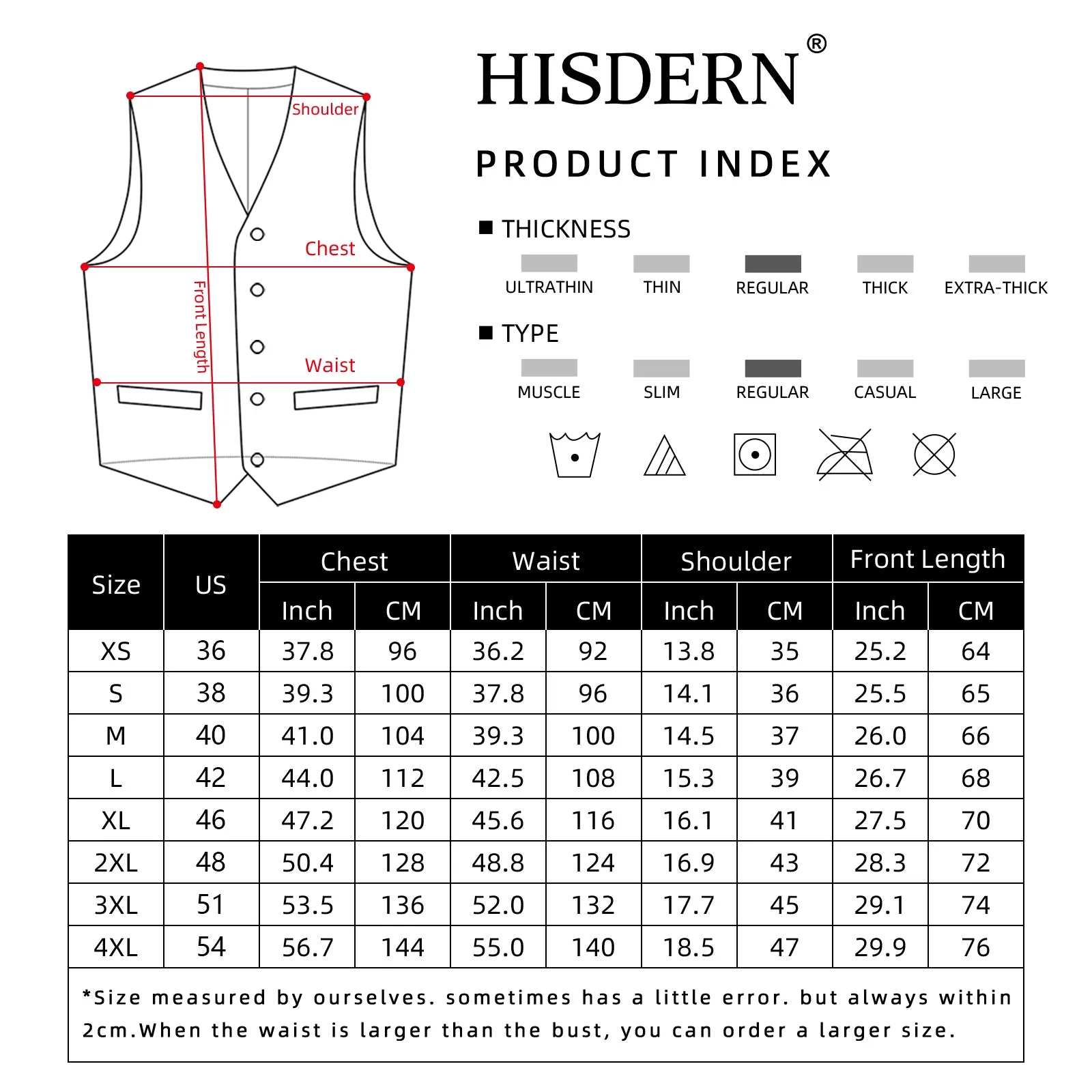 Solid Slim Suit Vest - H-RED