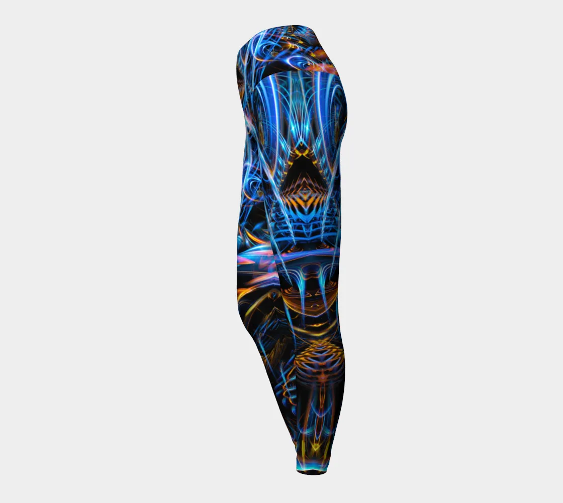 Sound Waves Over Dark High Waist Leggings