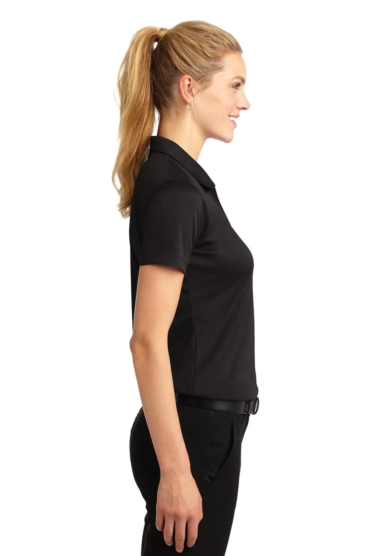 Sport-Tek® Ladies Dri-Mesh® V-Neck Polo.  L469