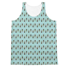 Stag Beetles Opposites Unisex Tank Top Textiles by Robert Bowen