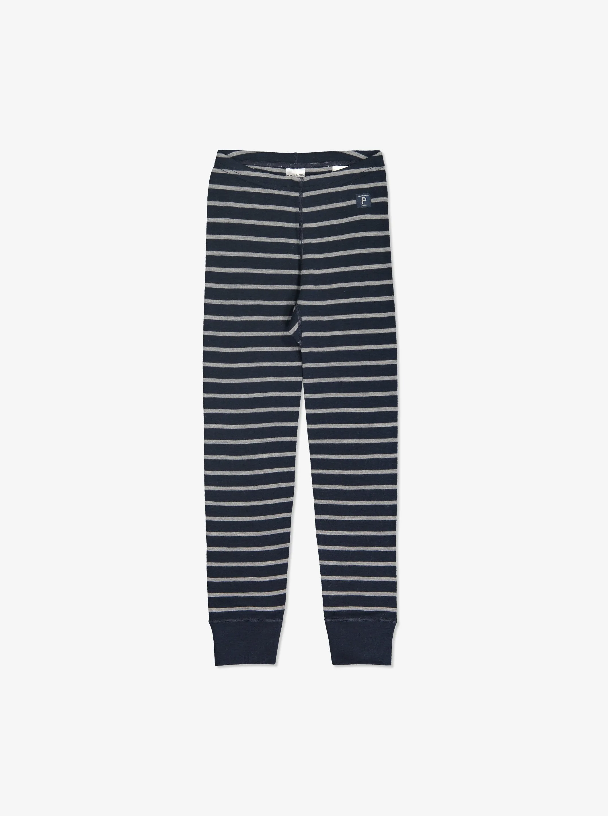 Striped Thermal Merino Kids Long Johns