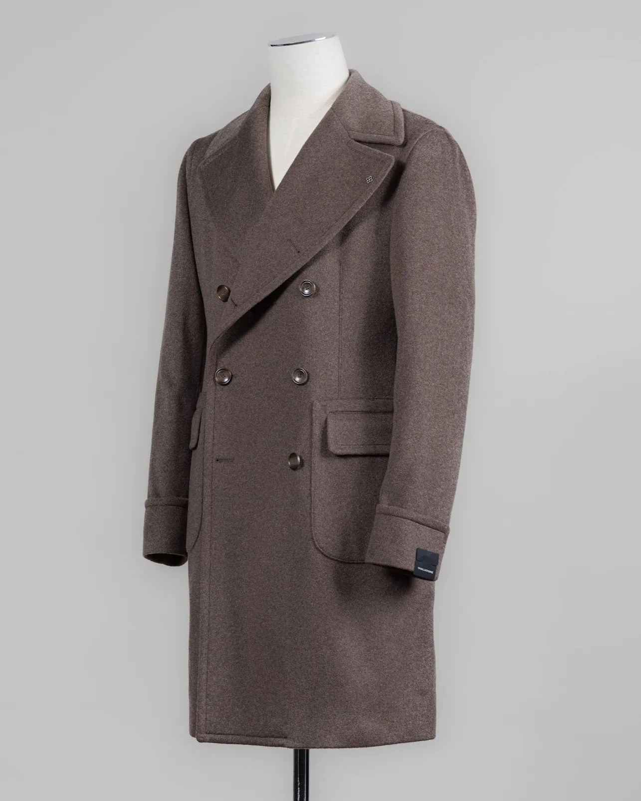 Tagliatore Double-Breasted Cashmere Overcoat / Taupe