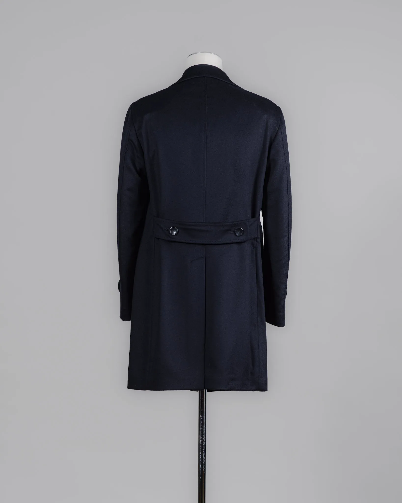 Tagliatore Single-Breasted Wool Overcoat / Navy