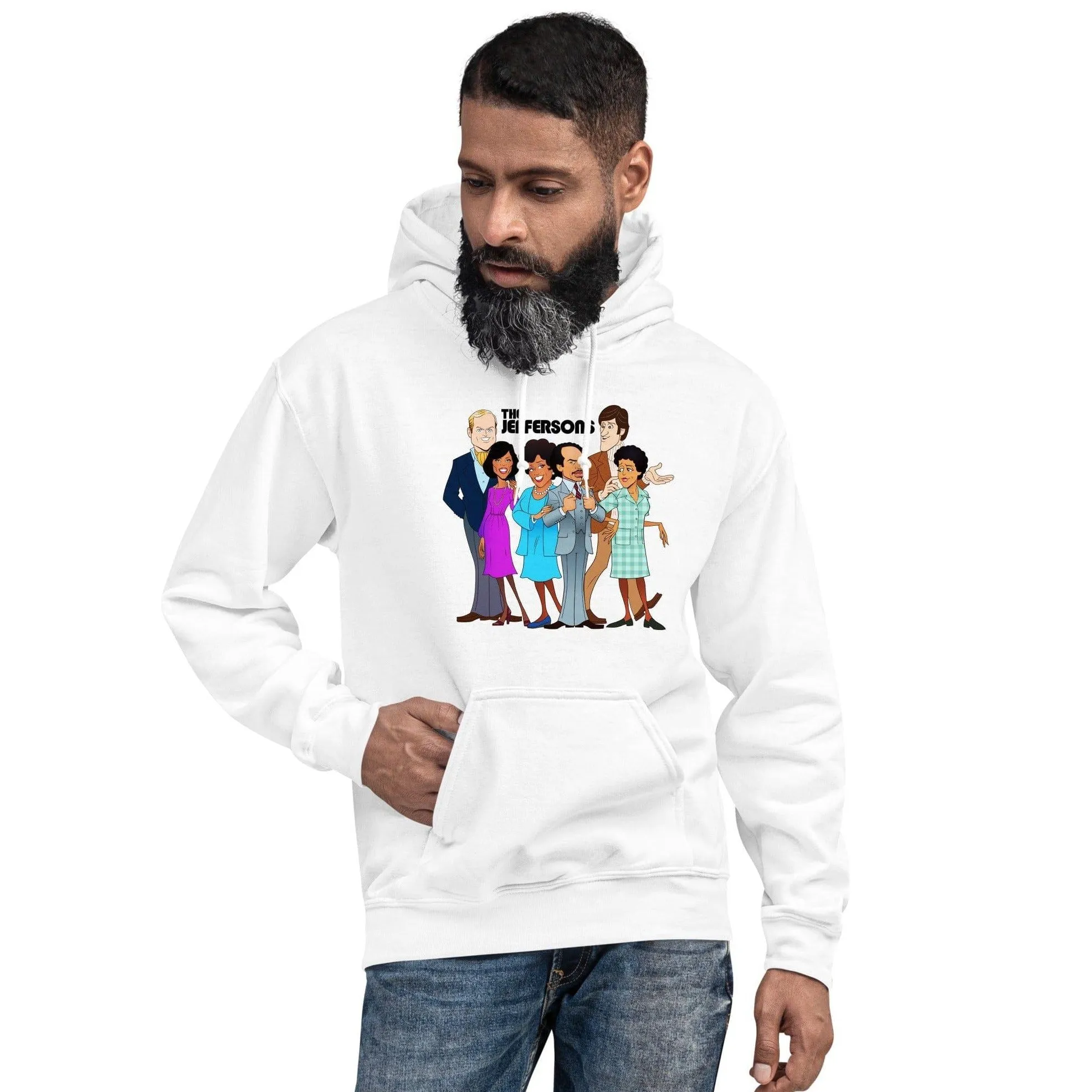 The Jeffersons Hoodie Animated Cast DTG Printed Blended Cotton Premium Pullover