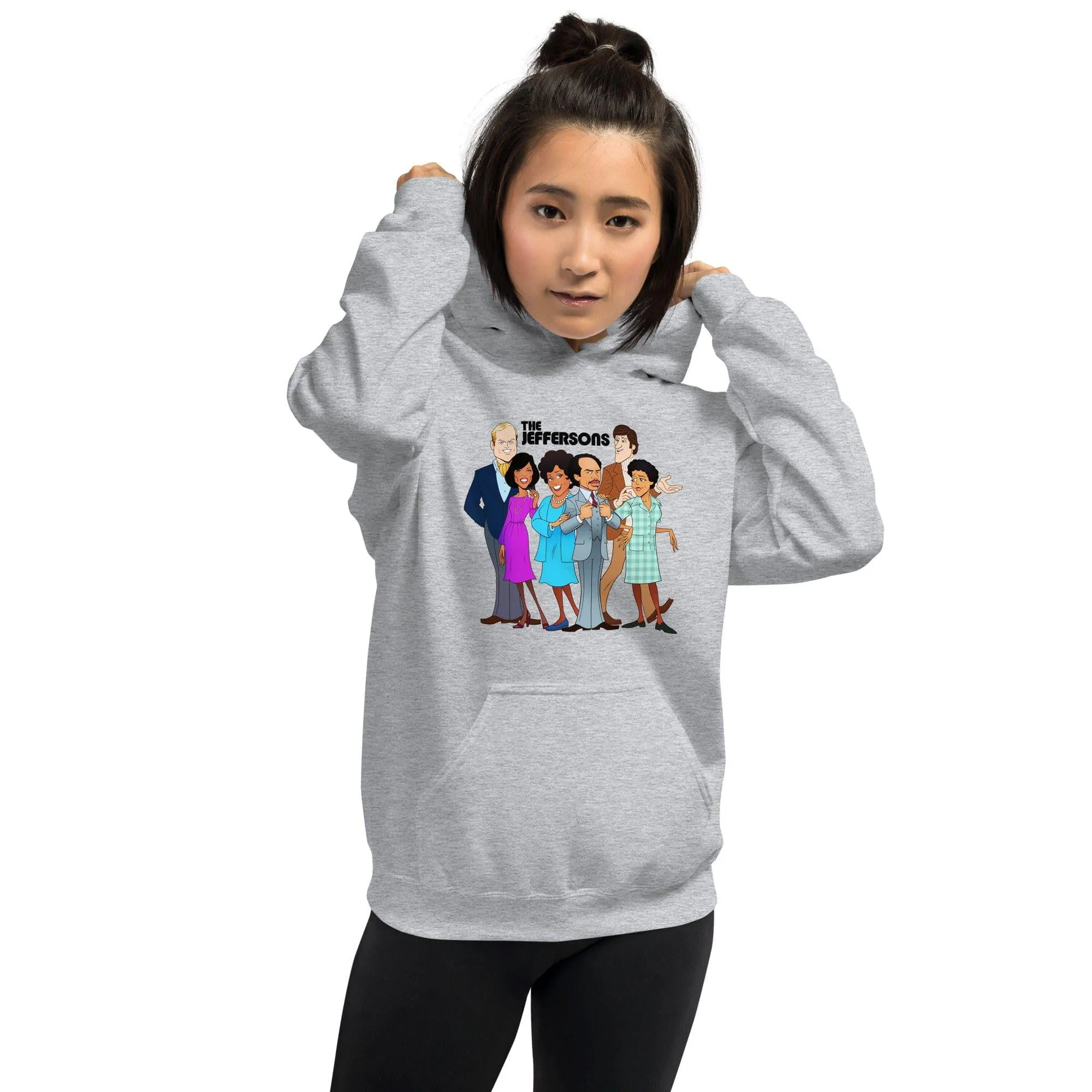 The Jeffersons Hoodie Animated Cast DTG Printed Blended Cotton Premium Pullover