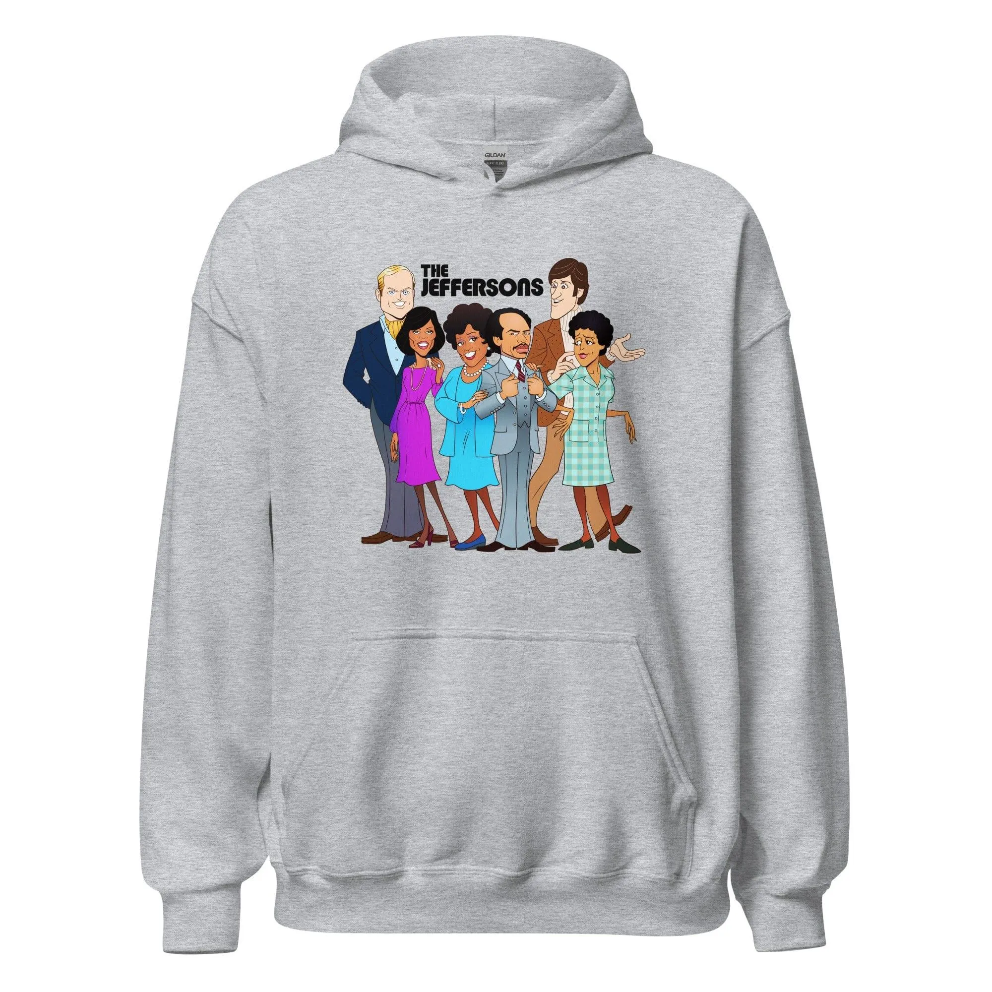 The Jeffersons Hoodie Animated Cast DTG Printed Blended Cotton Premium Pullover