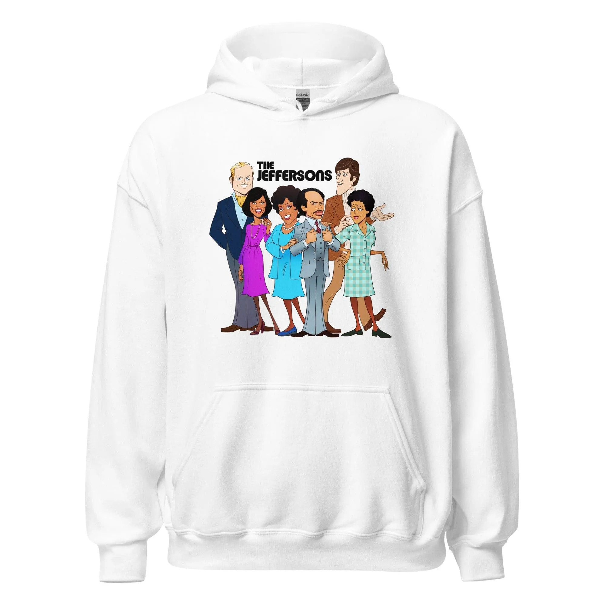 The Jeffersons Hoodie Animated Cast DTG Printed Blended Cotton Premium Pullover