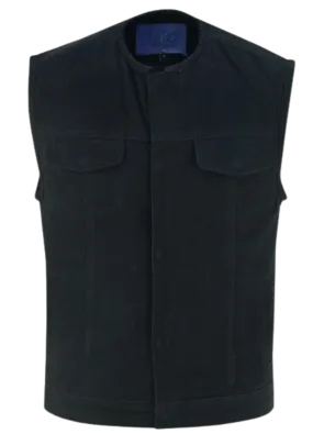 The "Rowdy Rod" Black Denim Vest