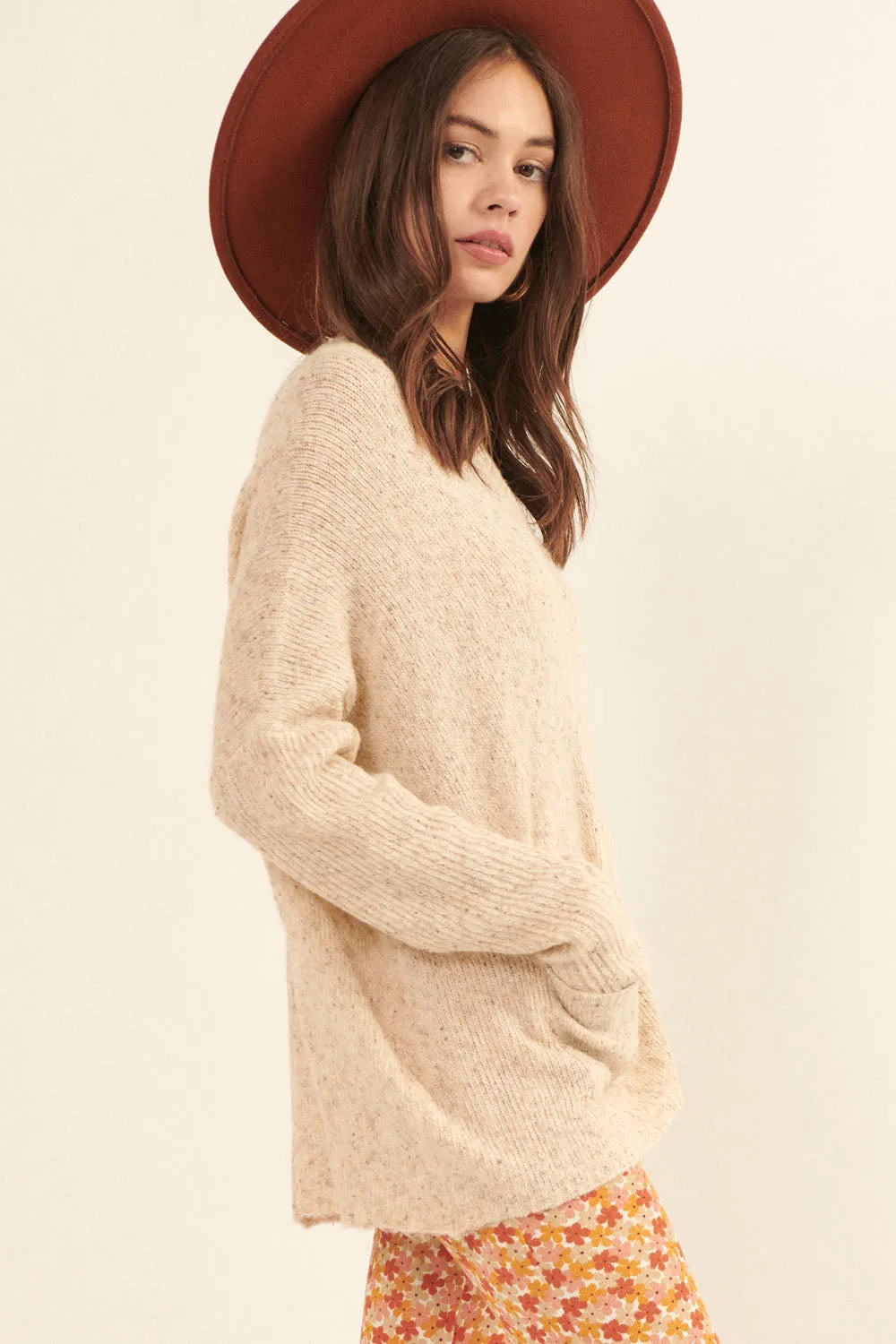 The Robin Pocket Sweater - Oatmeal