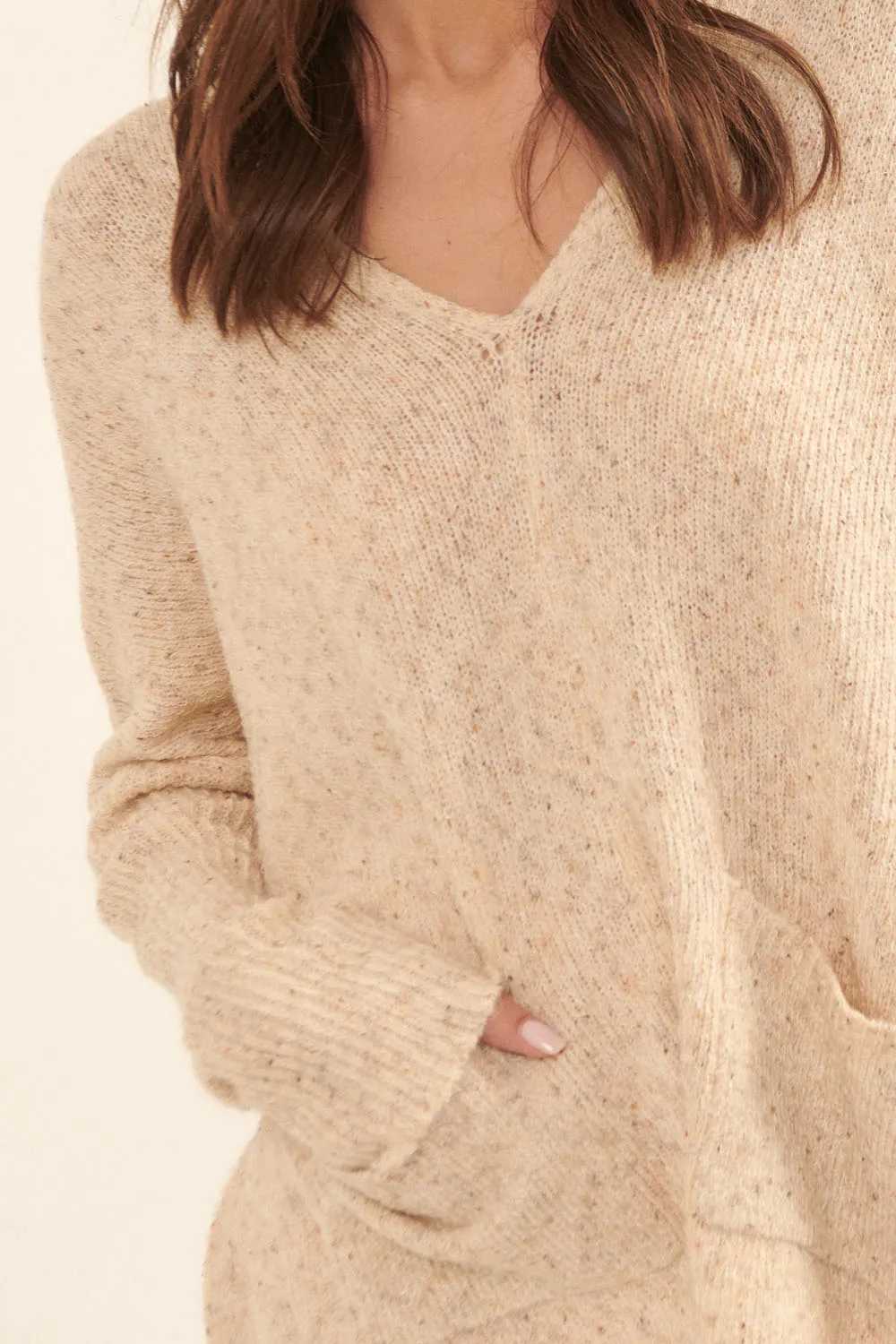 The Robin Pocket Sweater - Oatmeal