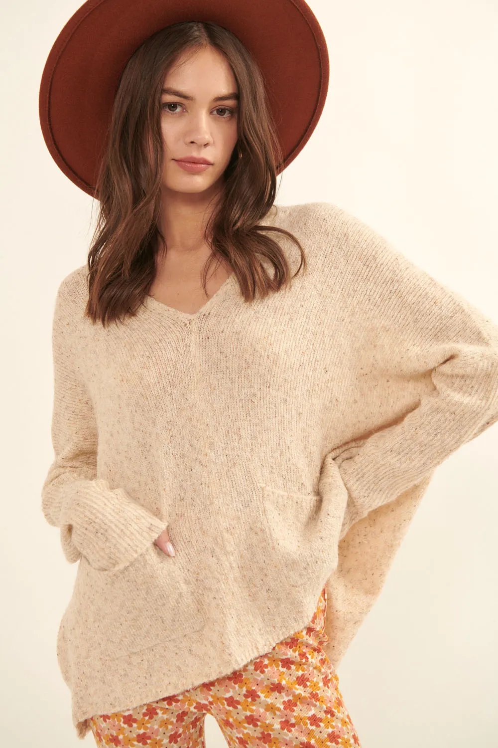 The Robin Pocket Sweater - Oatmeal