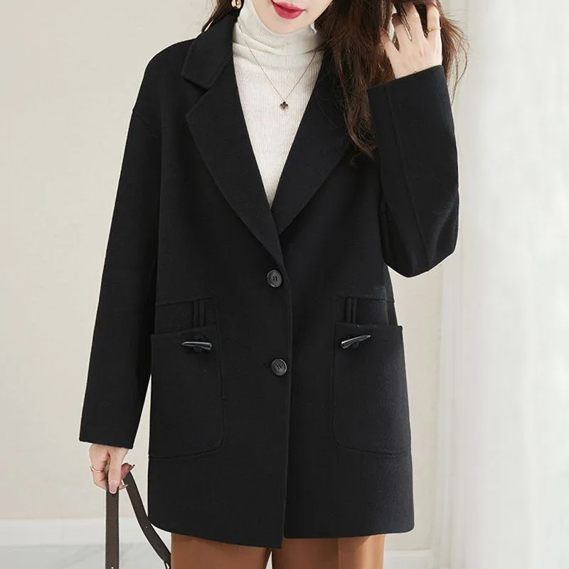 Thickened Chic Solid Color Loose Fit Car Coat