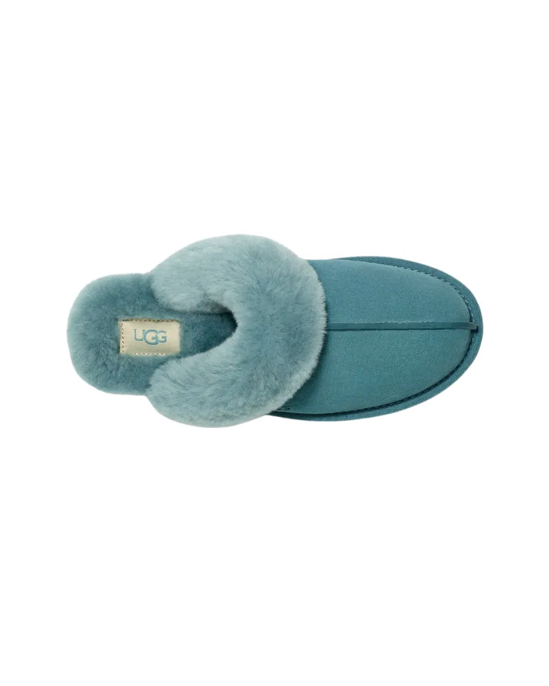 UGG Scuffette II Deep Ice Suede Slipper with Fur Trim