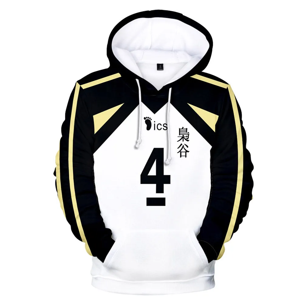 Unisex Bokuto Koutarou Cosplay Hoodies Haikyuu!! Pullover 3D Print Jacket Sweatshirt