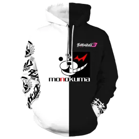 Unisex Danganronpa Hoodies Trigger Happy Havoc Monokuma Pullover Sweatshirts